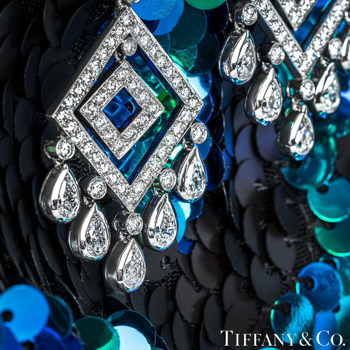Tiffany & Co. Platinum Diamond Legacy Chandelier Earrings